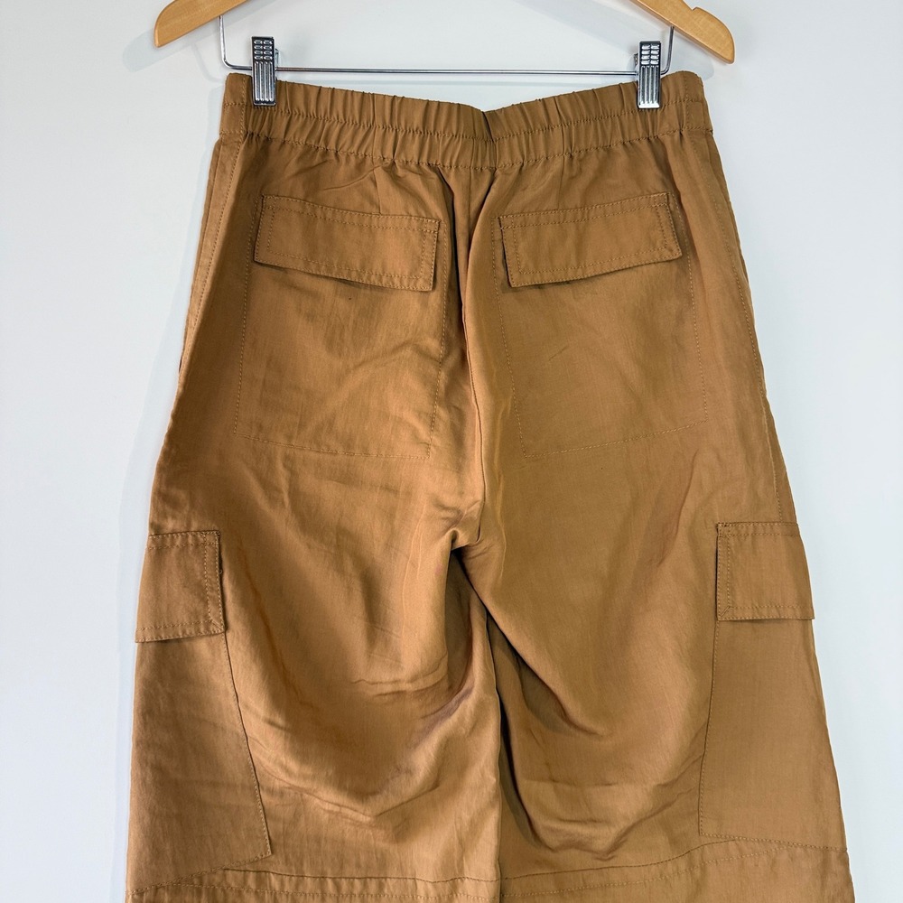 Vince Fluid Cargo Trouser Women 4 Nile Brown Wide Leg Mid Rise V967422108 - Picture 6 of 16